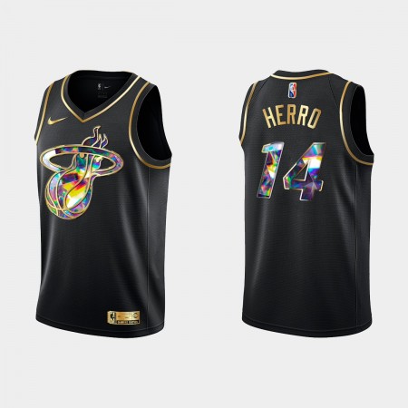 Dres Miami Heat Tyler Herro 14 Nike 2021-22 Crno Golden Edition 75th Anniversary Diamond Swingman